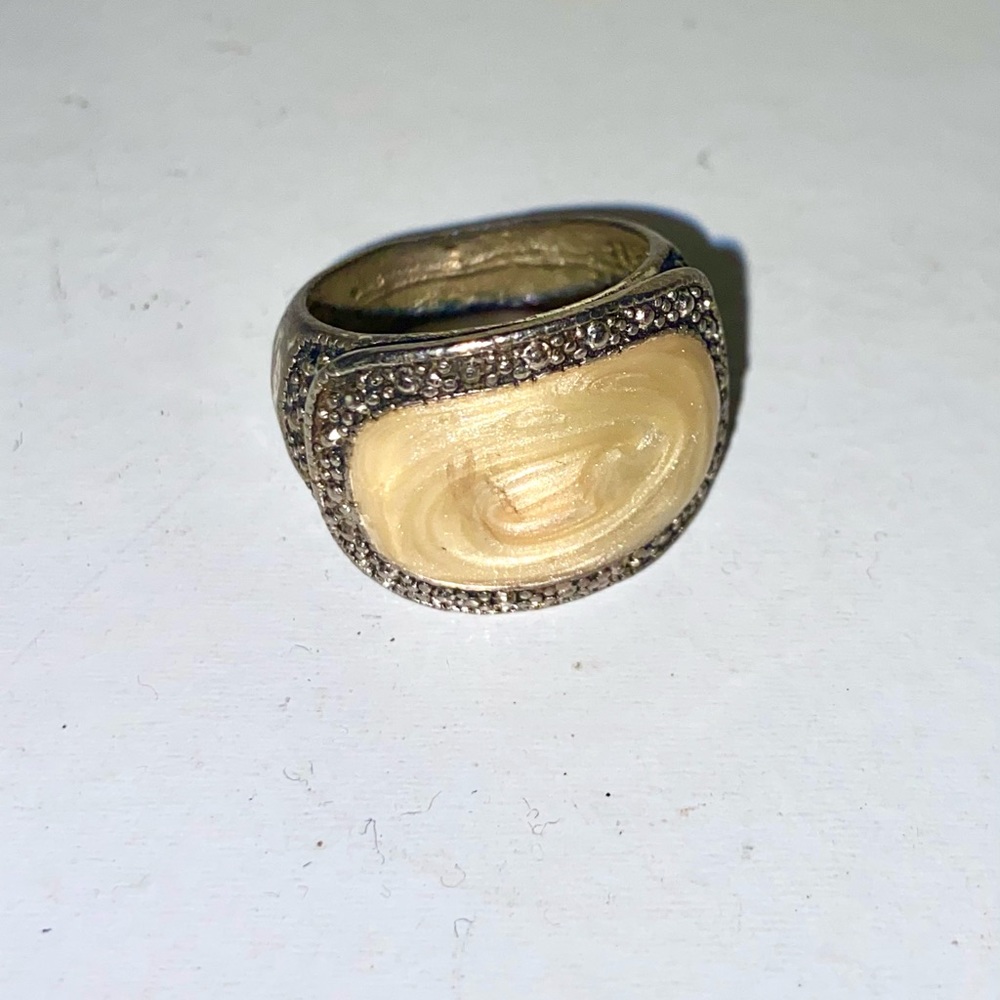Rare - Silver Vintage Genuine Stone Ring - Picture 4 of 7